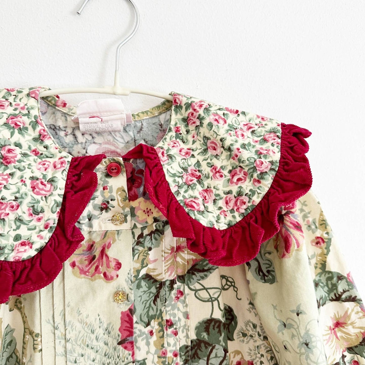 Vintage Wee Clancy Girls Floral Jumpsuit Romper: 8y - Yellow Clover Vintage Kids Clothes