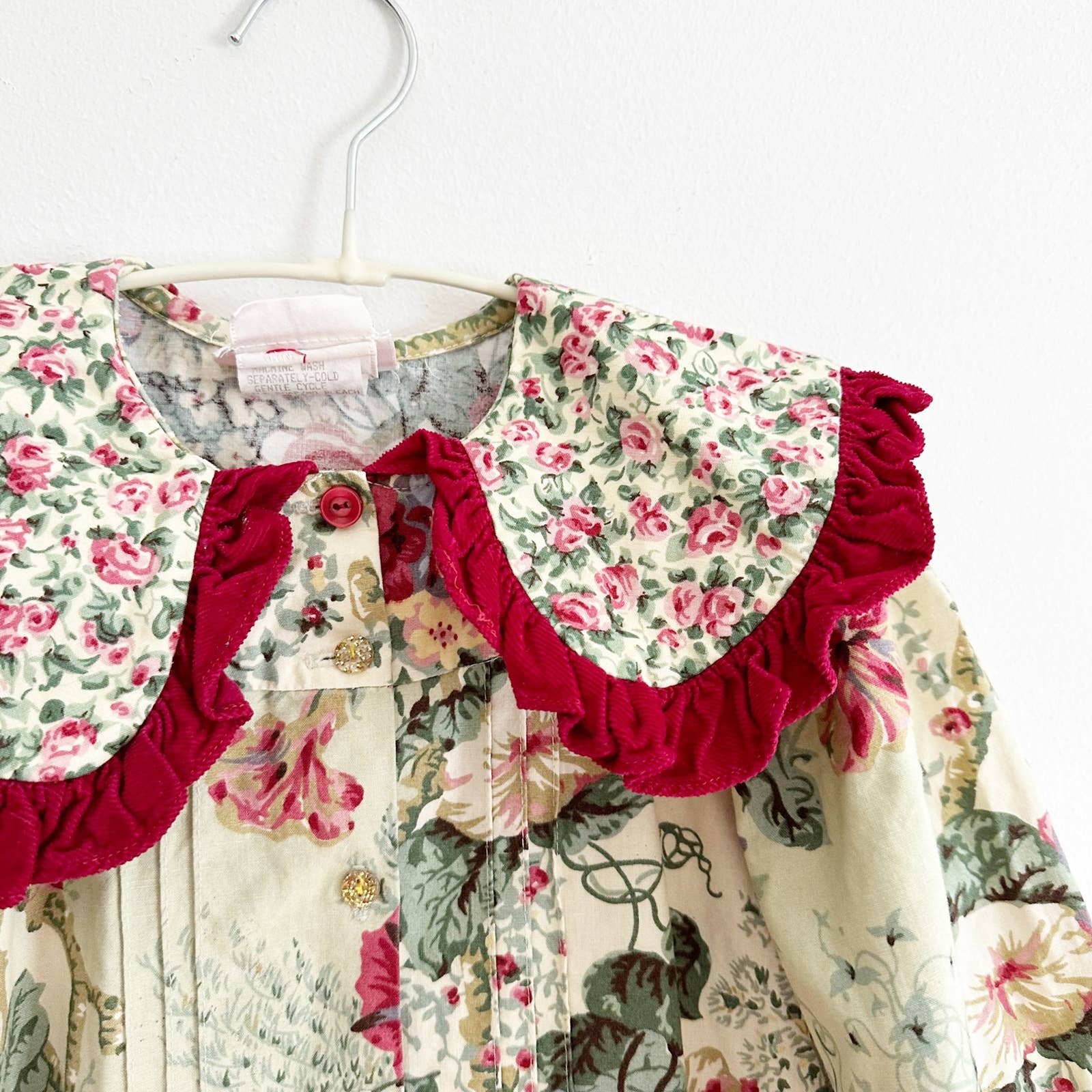 Vintage Wee Clancy Girls Floral Jumpsuit Romper: 8y - Yellow Clover Vintage Kids Clothes