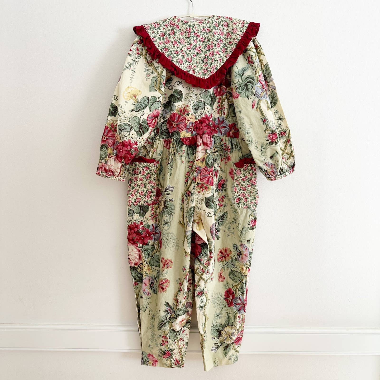 Vintage Wee Clancy Girls Floral Jumpsuit Romper: 8y - Yellow Clover Vintage Kids Clothes
