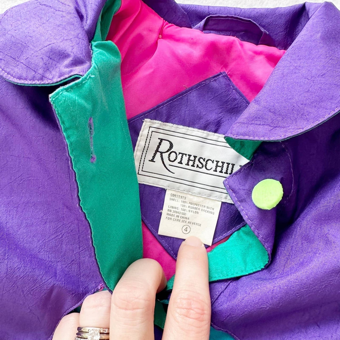 Vintage Rothschild 90s Purple Hooded Jacket: 4T - Yellow Clover Vintage Kids Clothes