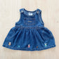 OshKosh Denim Mouse Embroidery Dress - Yellow Clover Vintage Kids Clothes