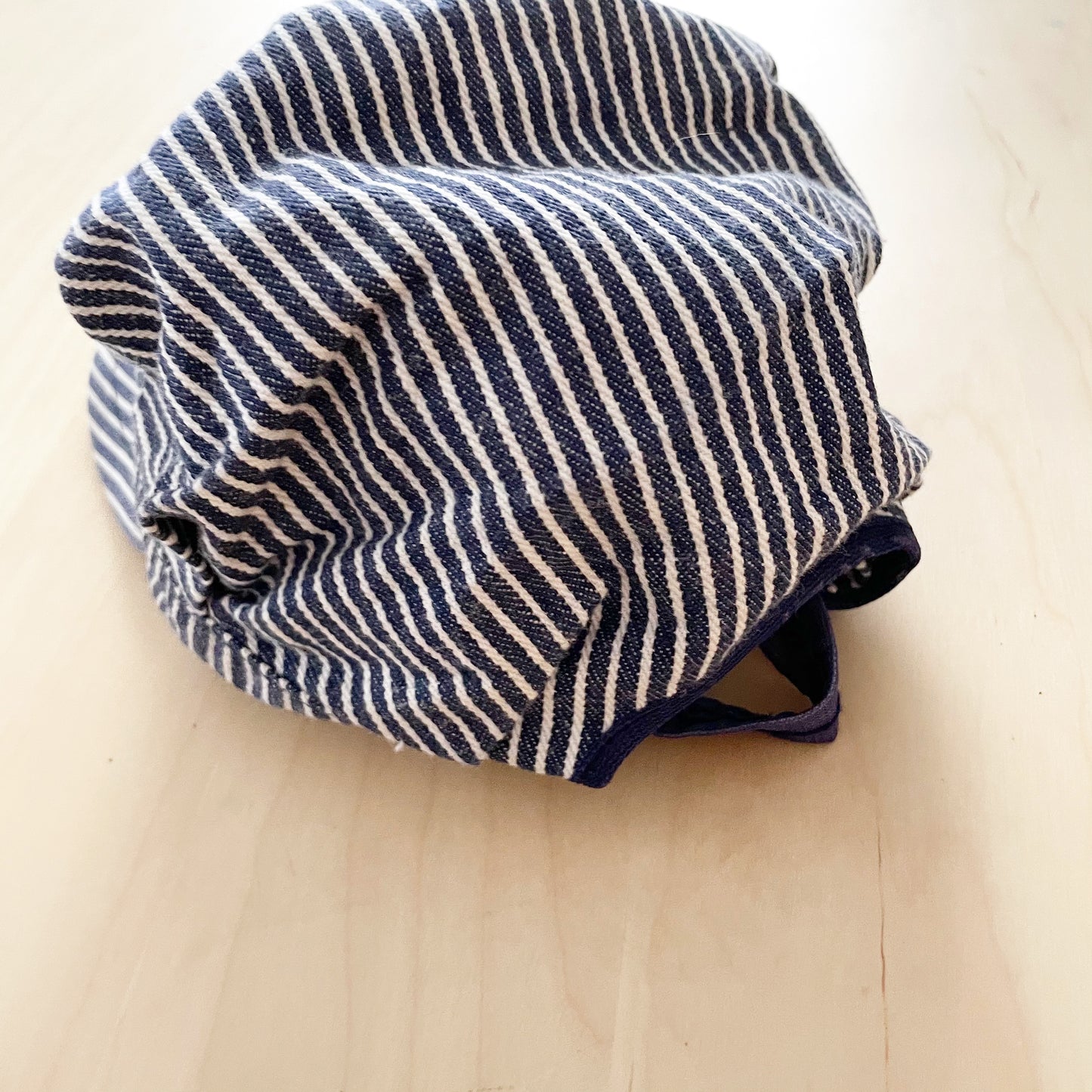 Vintage OshKosh Blue Engineer Stripe Hat - Yellow Clover Vintage Kids Clothes