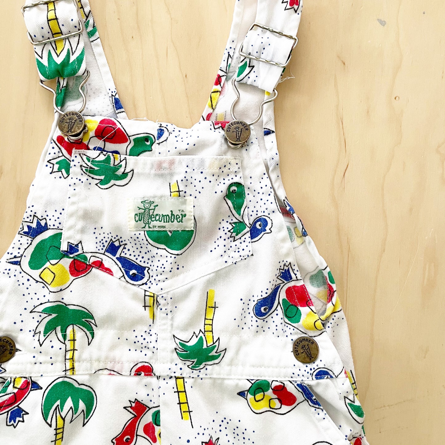 Vintage Cutecumber Beach Turtle Shortalls