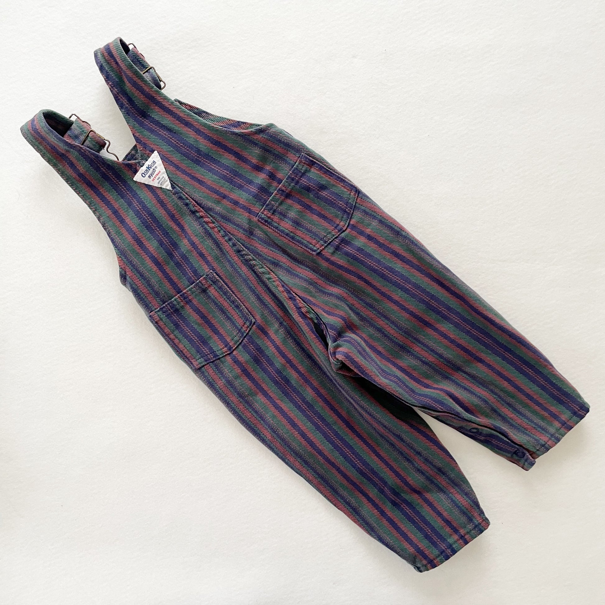 OshKosh Striped Overalls - Yellow Clover Vintage Kids Clothes