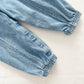 OshKosh Denim Logo Trim Bubble Overalls - Yellow Clover Vintage Kids Clothes
