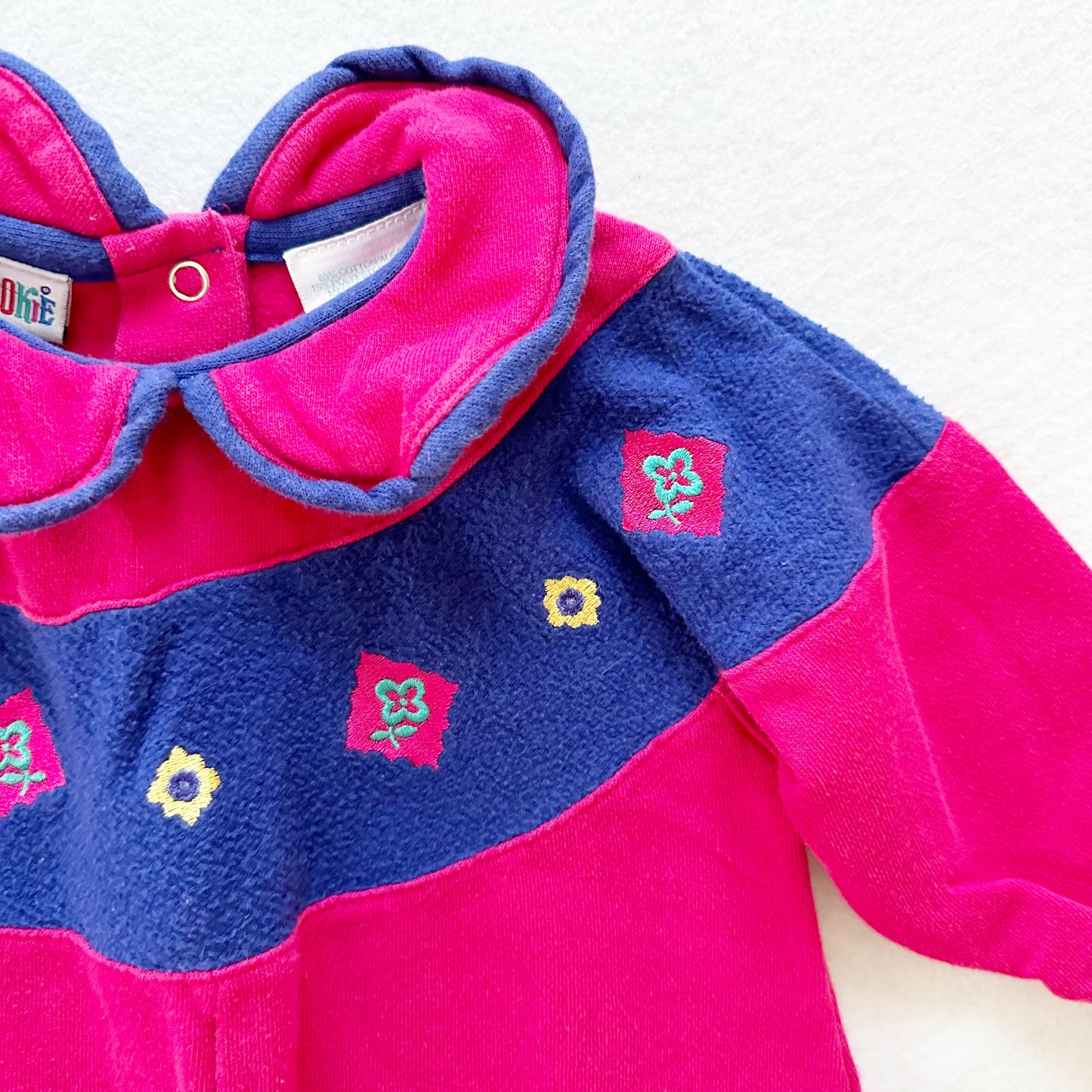 Okie Dokie Colorblock Sweatshirt Romper
