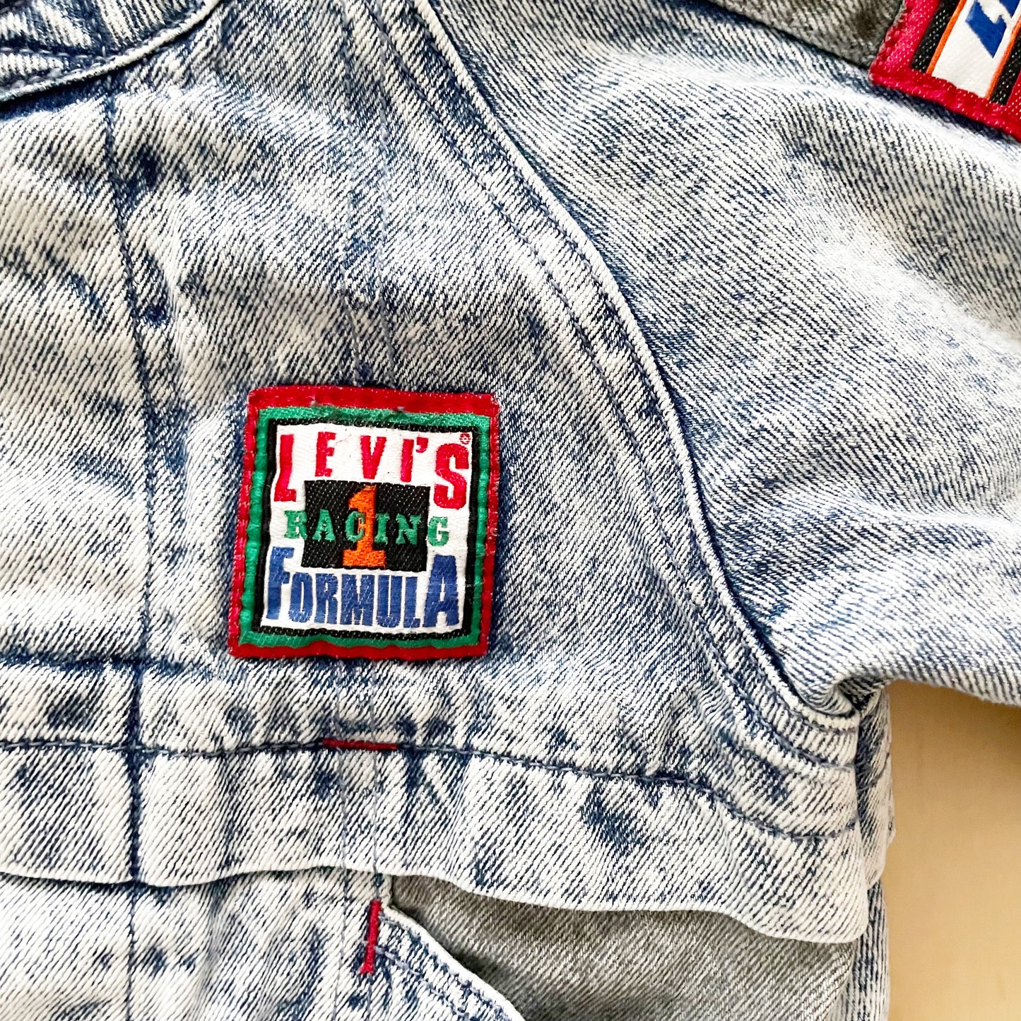 Levi’s Racing Acid Wash Jacket - Yellow Clover Vintage Kids Clothes