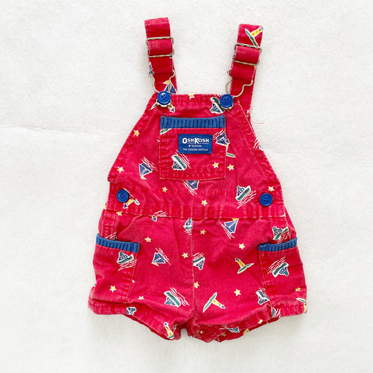 OshKosh Sailboat Shortalls - Yellow Clover Vintage Kids Clothes