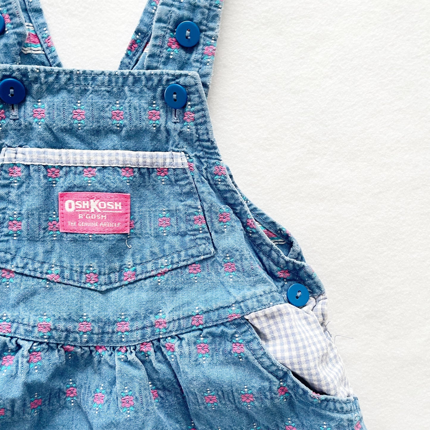 OshKosh Denim Flower Woven Skirtall - Yellow Clover Vintage Kids Clothes