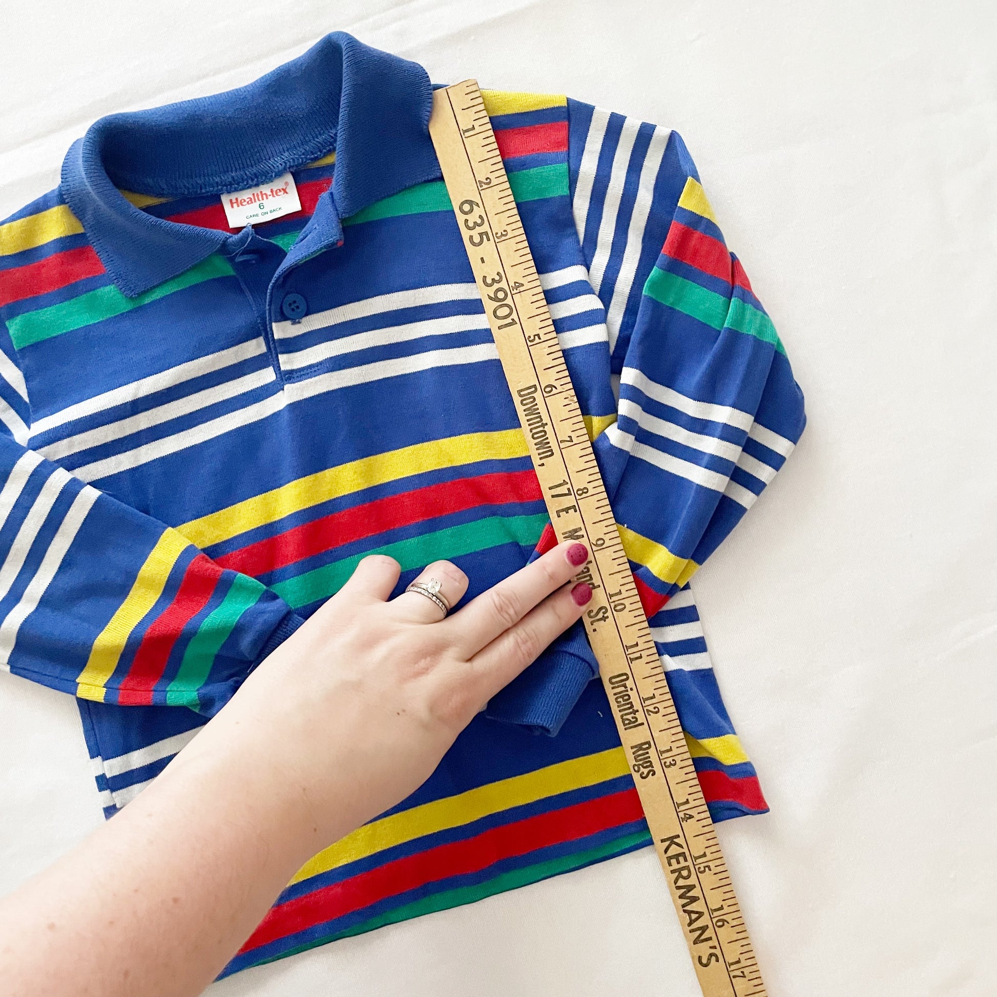 Healthtex Striped Long Sleeve Polo - Yellow Clover Vintage Kids Clothes