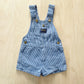 OshKosh Medium Blue Hickory Striped Shortalls - Yellow Clover Vintage Kids Clothes