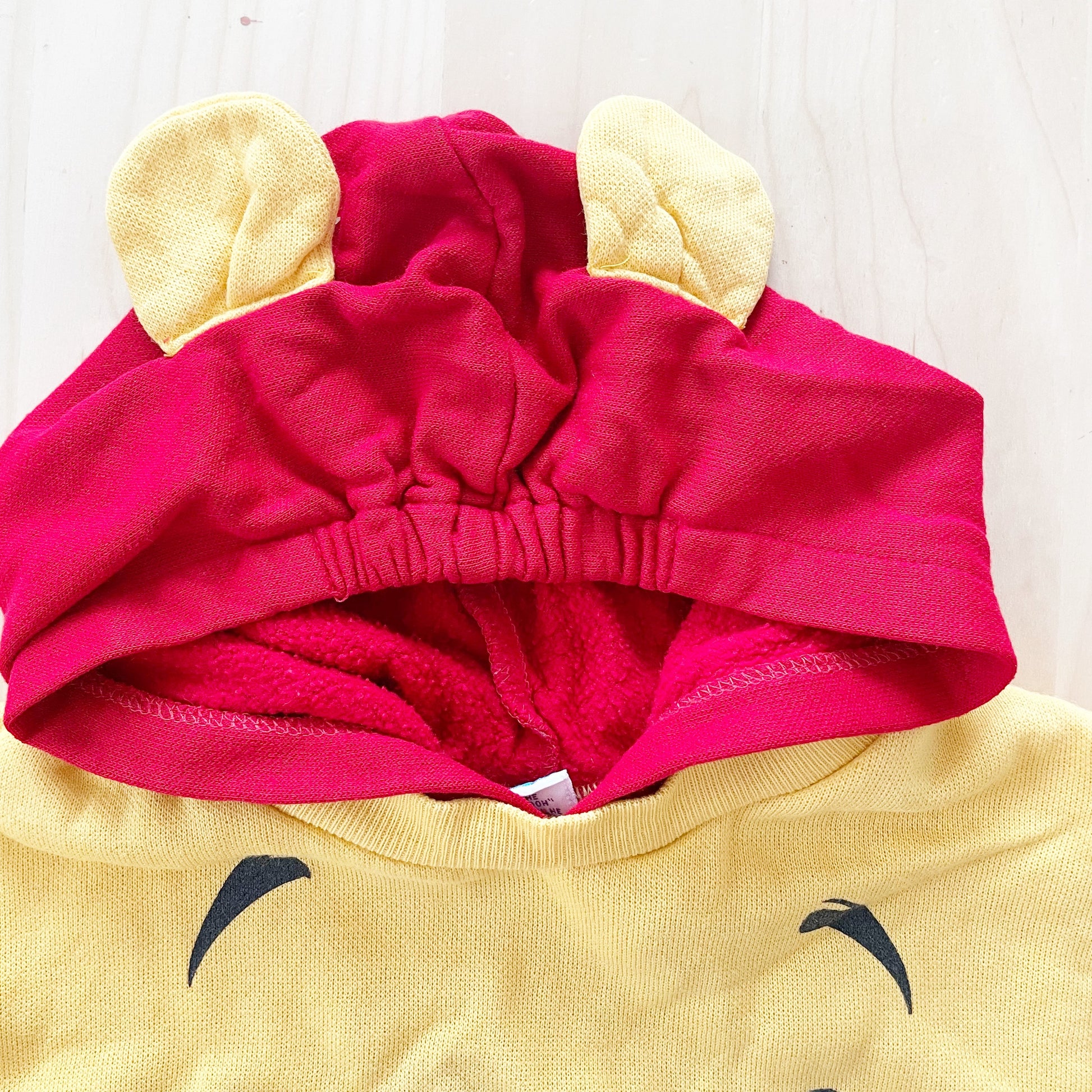 Vintage Pooh Eared Hooded Sweatshirt - Yellow Clover Vintage Kids Clothes