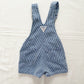 OshKosh Blue Hickory Stripe Shortalls - Yellow Clover Vintage Kids Clothes