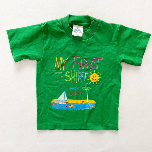 My First Hawaii Single Stitch Tee - Yellow Clover Vintage Kids Clothes