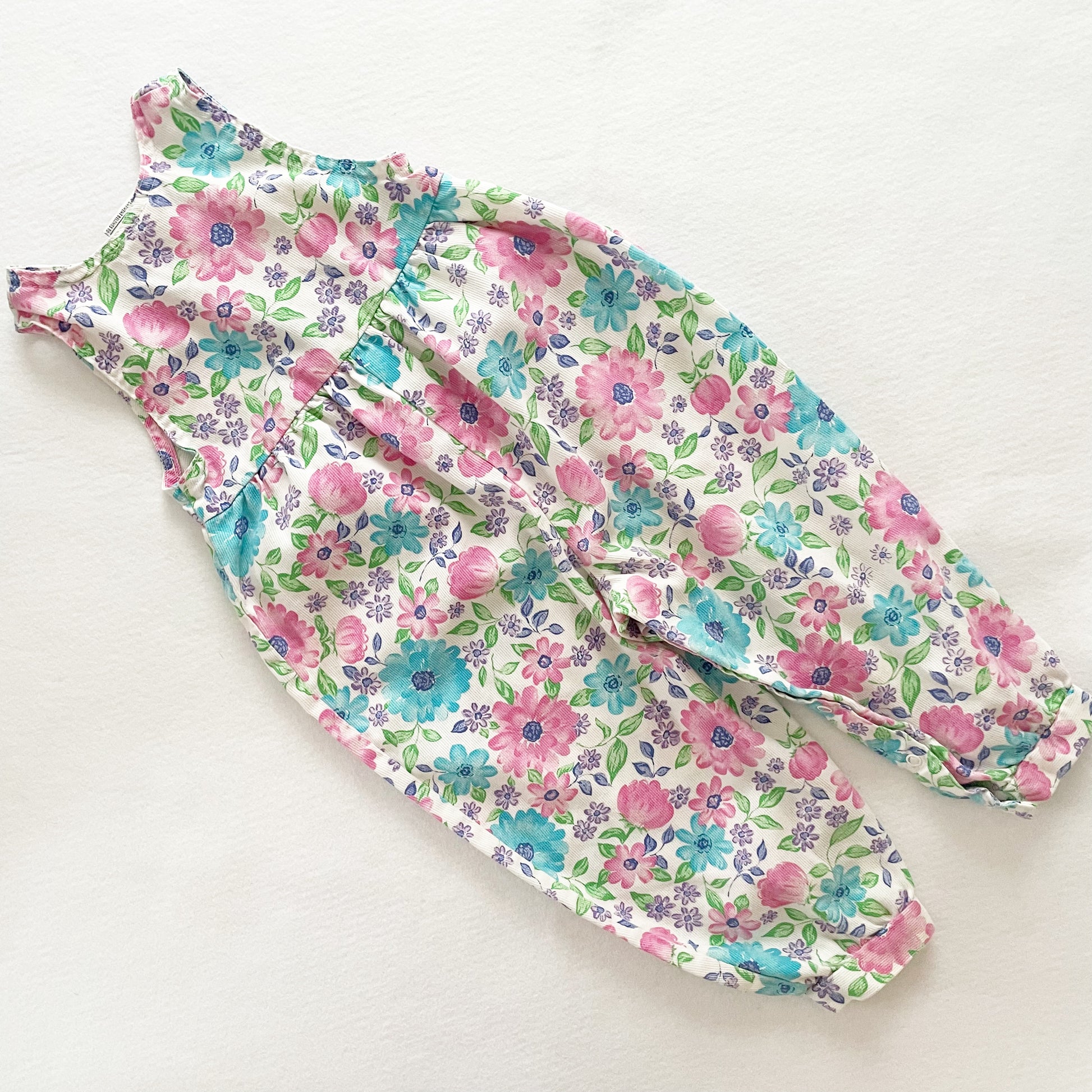 OshKosh Floral Print Jumpsuit - Yellow Clover Vintage Kids Clothes