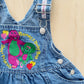 Barney and Baby Bop Denim Skirtall - Yellow Clover Vintage Kids Clothes