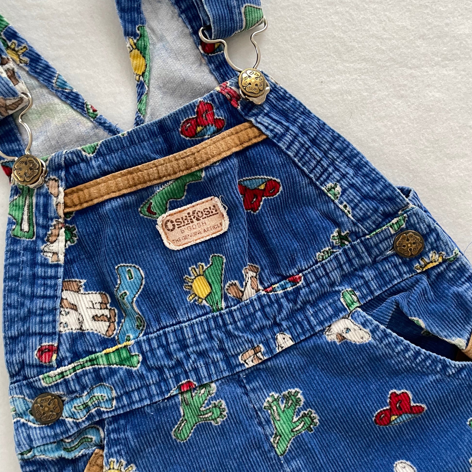 OshKosh Southwest Cowboy Overalls - Yellow Clover Vintage Kids Clothes