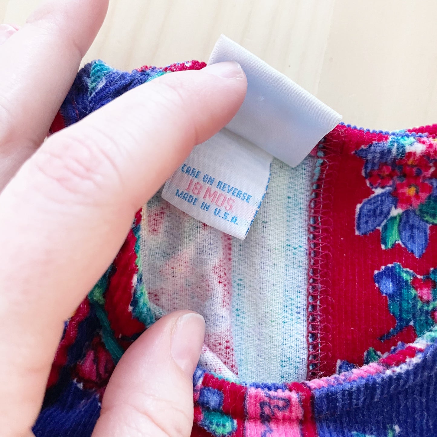 Vintage Baby B’gosh Floral Leave Cord Dress