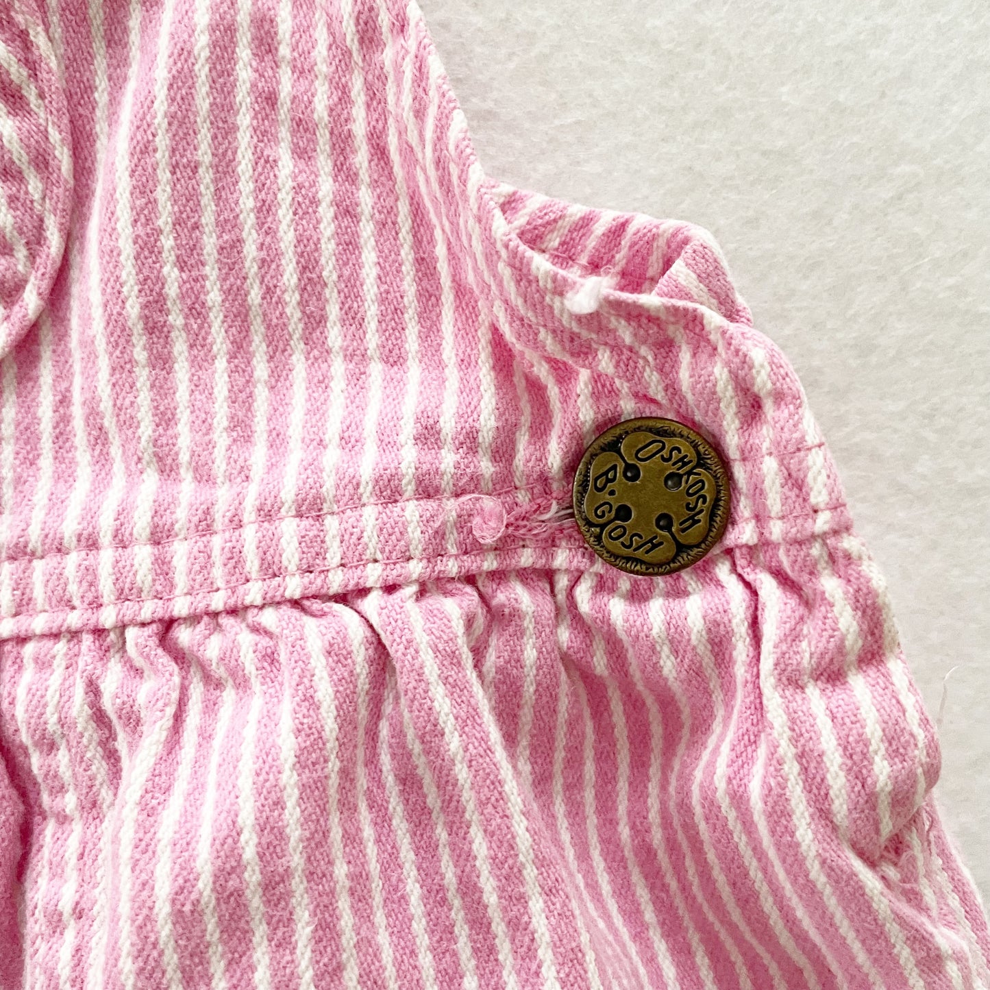 OshKosh Pink Hickory Stripe Bubble Overalls