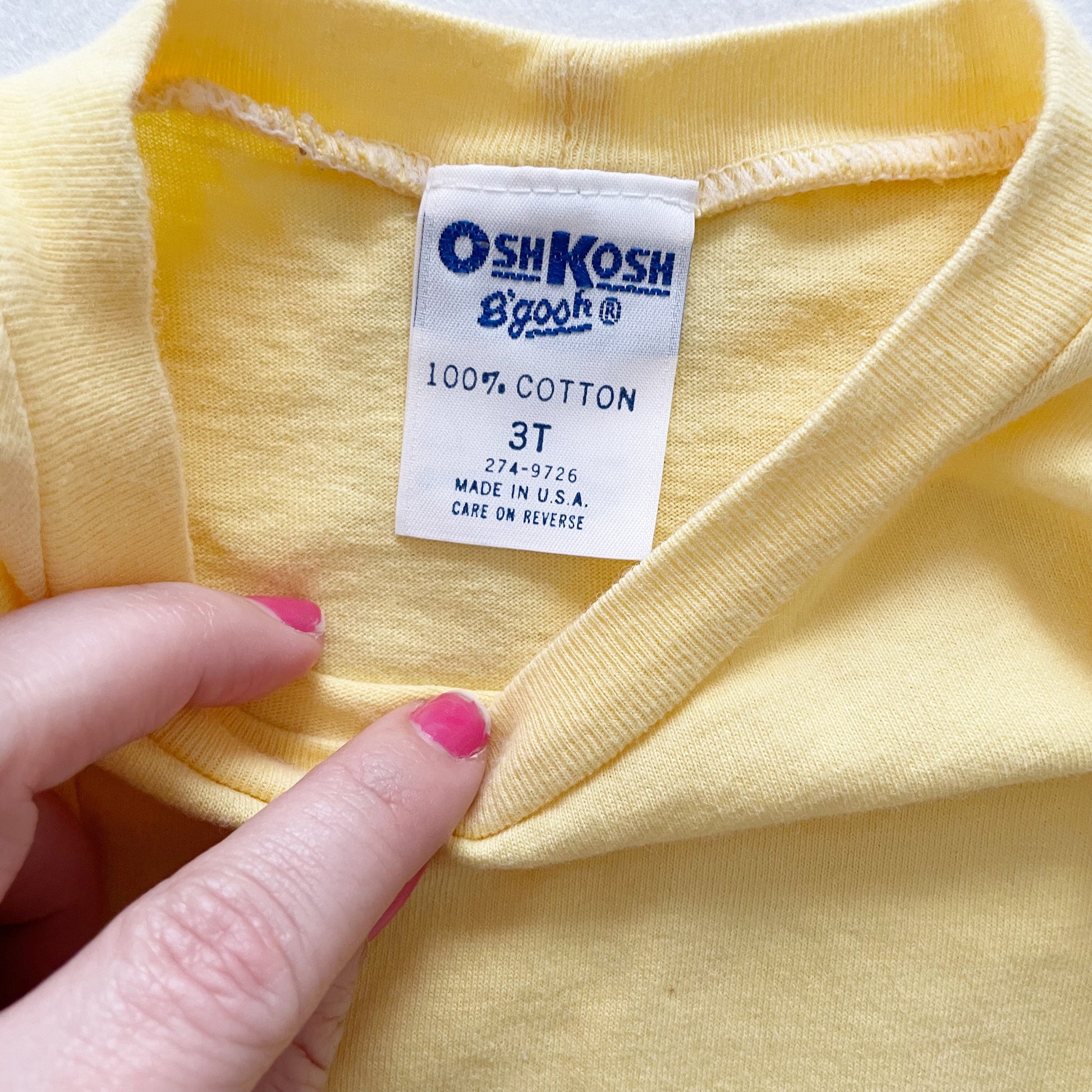 OshKosh Tulip Time Tee - Yellow Clover Vintage Kids Clothes