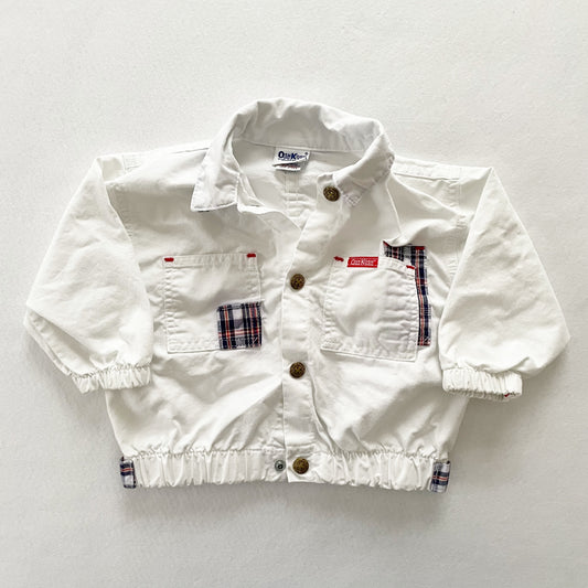 OshKosh White Jacket with Plaid Accents