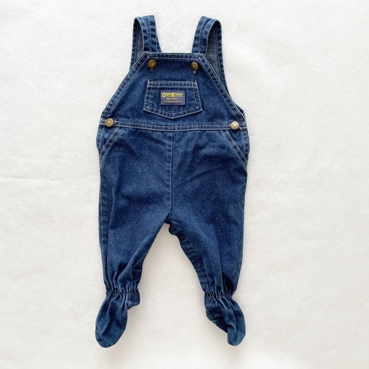OshKosh Denim Footed Overalls - Yellow Clover Vintage Kids Clothes