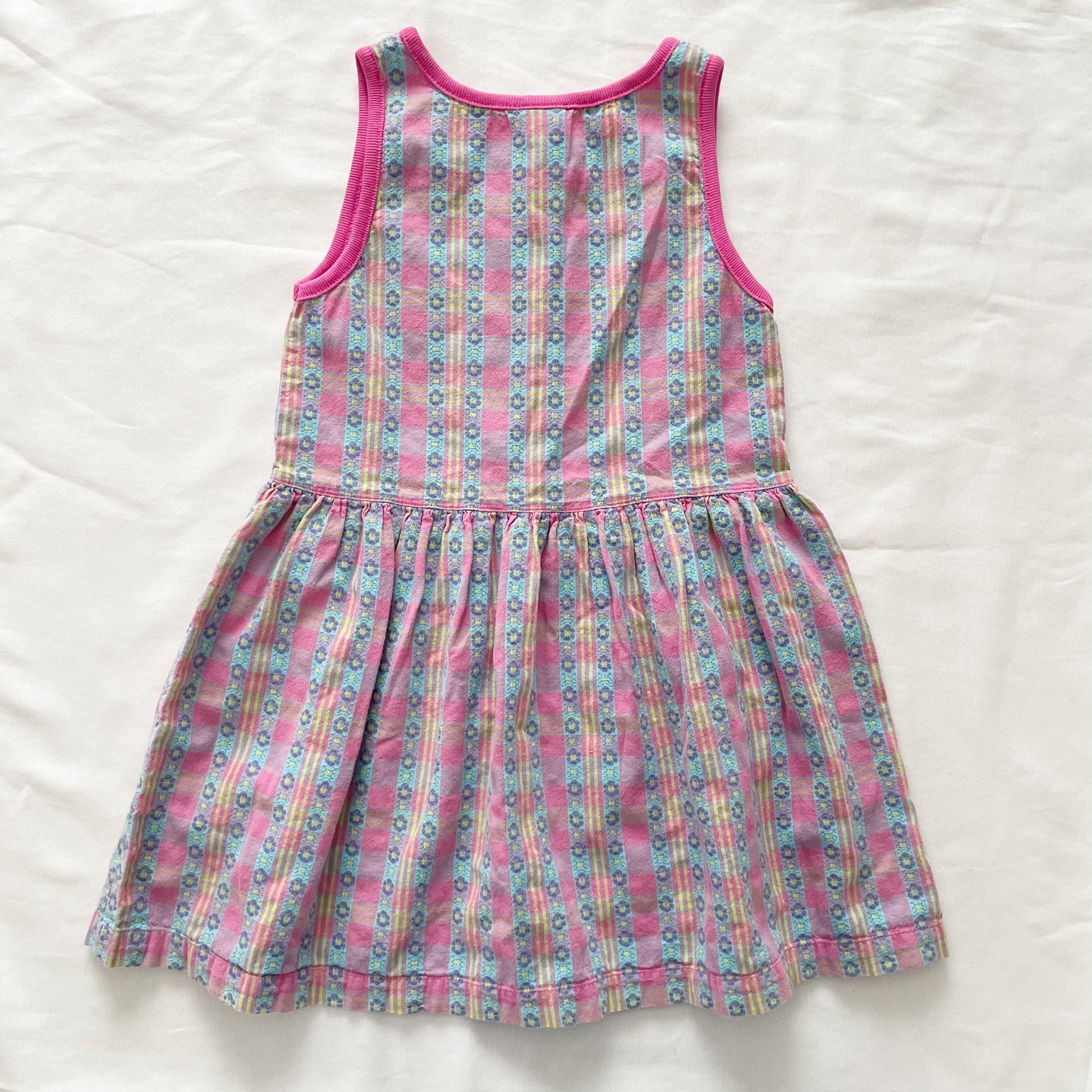 OshKosh Woven Print Pocket Dress - Yellow Clover Vintage Kids Clothes