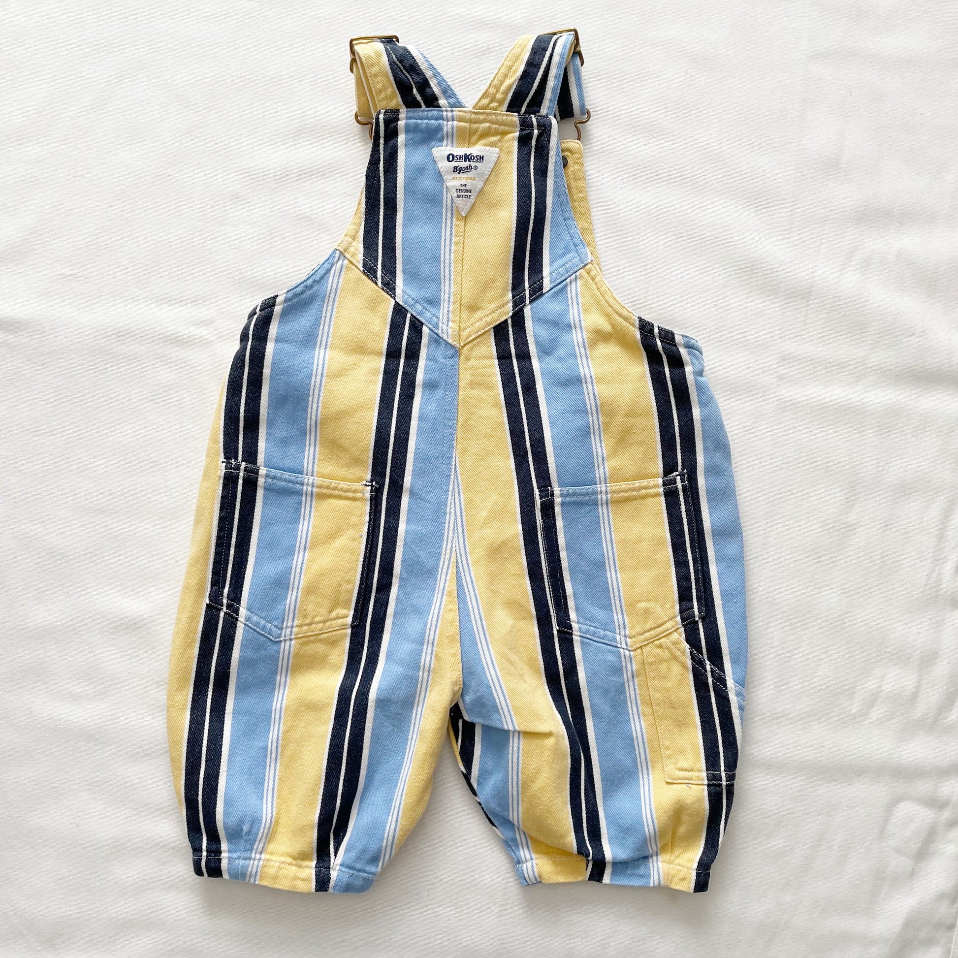 OshKosh Cropped Baggy Cut Overalls - Yellow Clover Vintage Kids Clothes