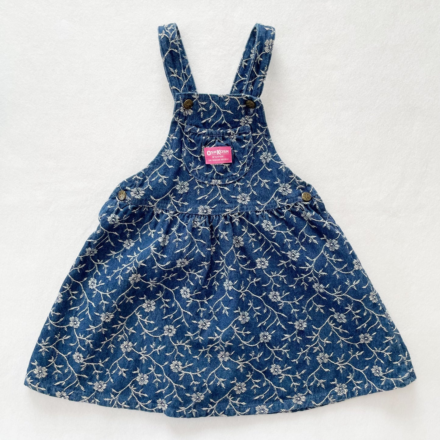 Vintage OshKosh Floral Woven Denim Skirtall