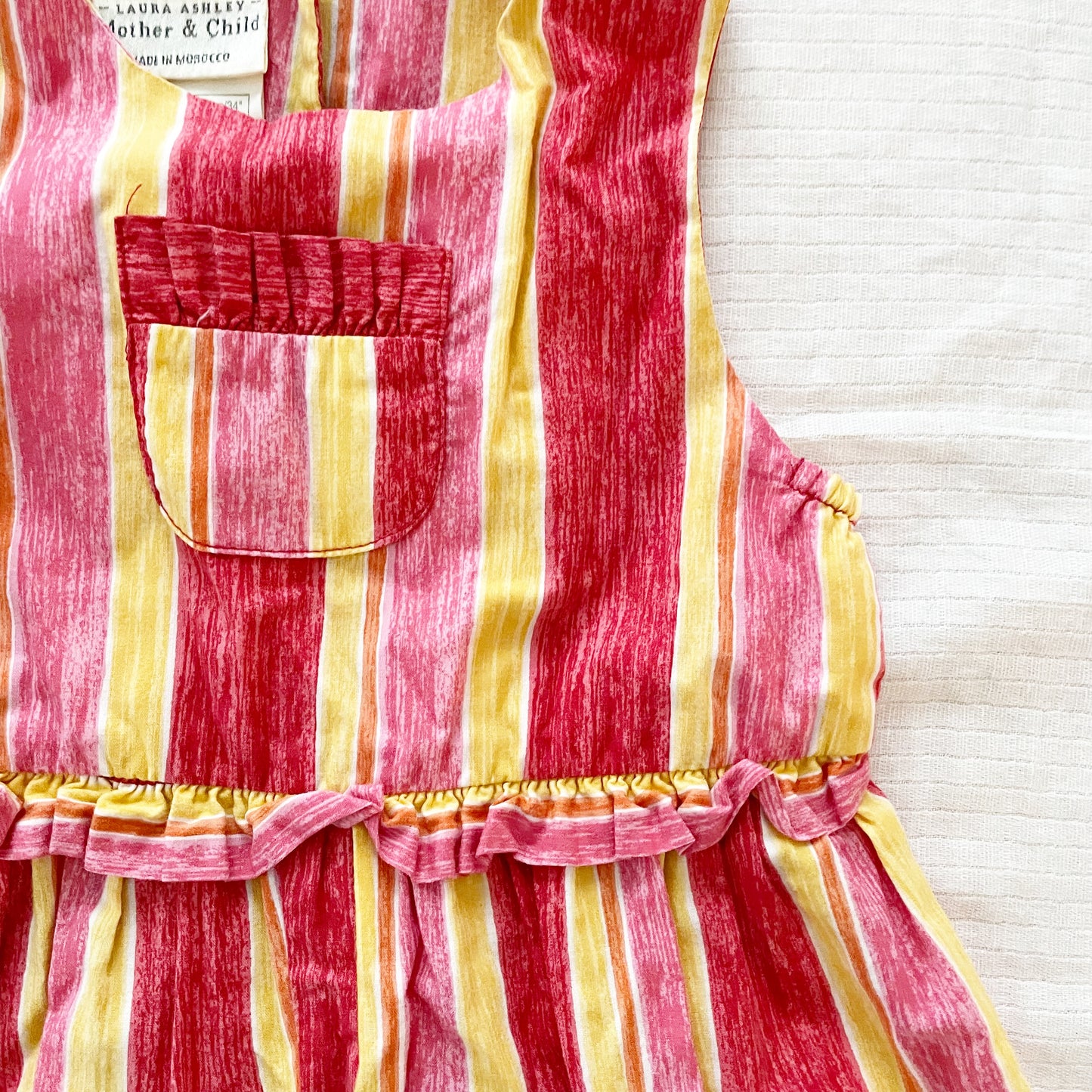 Laura Ashley Striped Romper - Yellow Clover Vintage Kids Clothes