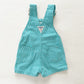 OshKosh Turquoise Hickory Stripe Shortalls - Yellow Clover Vintage Kids Clothes