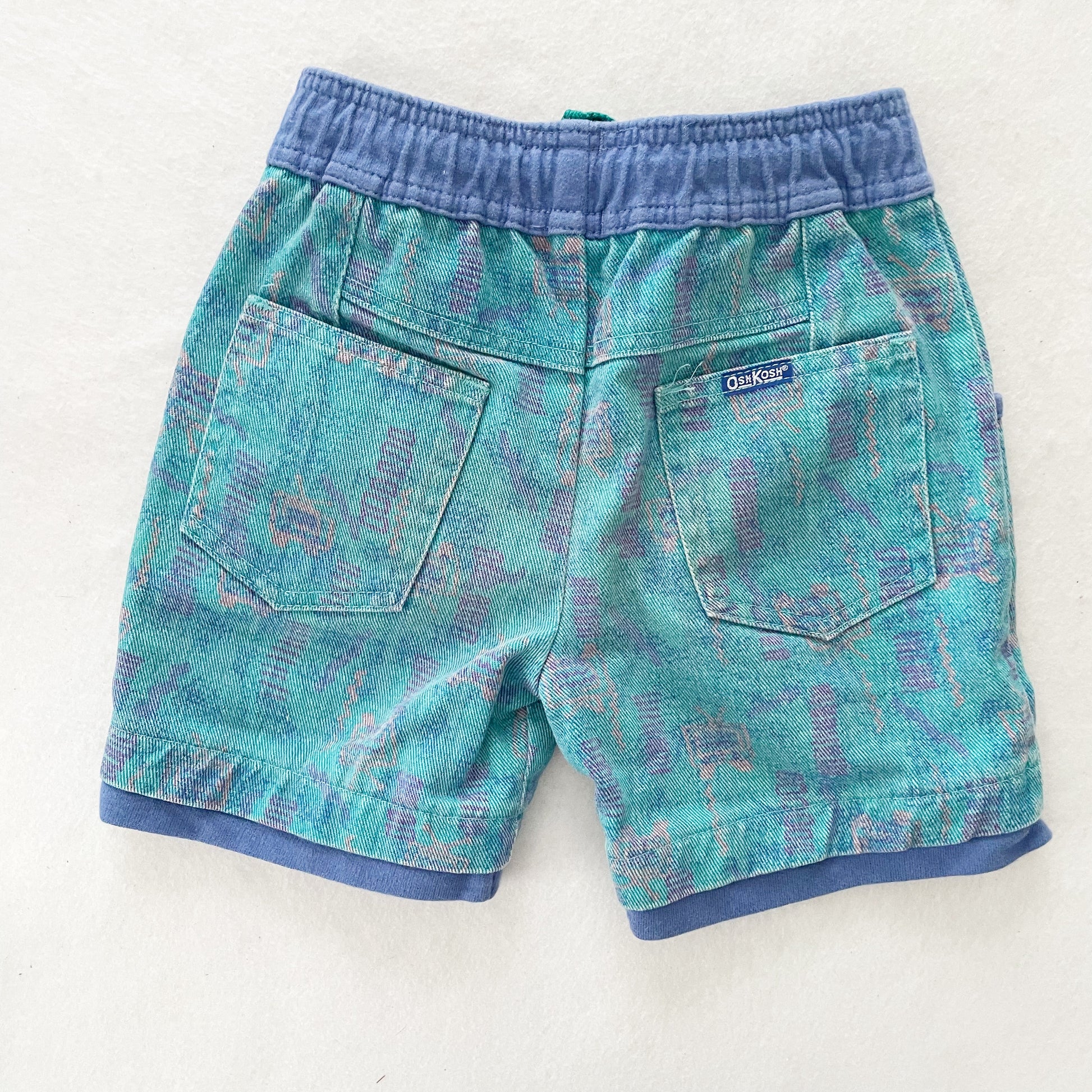 OshKosh Printed Shorts - Yellow Clover Vintage Kids Clothes