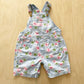 OshKosh Floral Baggy Cut Shortalls - Yellow Clover Vintage Kids Clothes