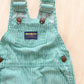 Vintage OshKosh Green Engineer Stripe Overalls - Yellow Clover Vintage Kids Clothes