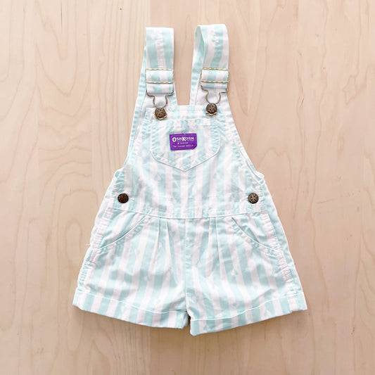 OshKosh Heart Striped Shortalls - Yellow Clover Vintage Kids Clothes