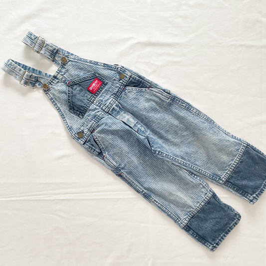 OshKosh Acid Wash Hickory Stripe Overalls - Yellow Clover Vintage Kids Clothes