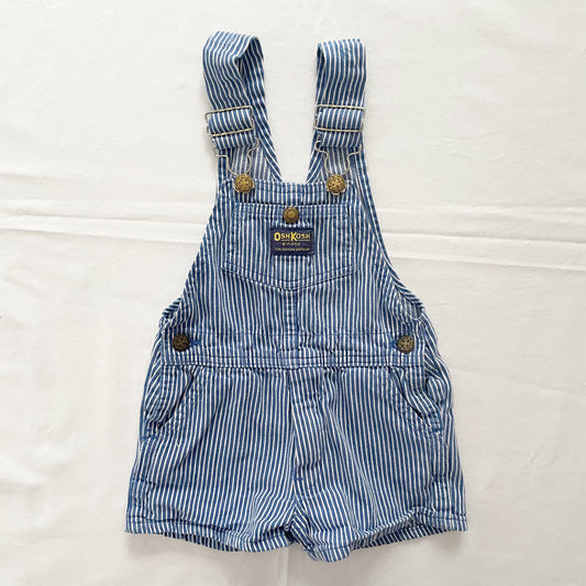 OshKosh Blue Hickory Stripe Shortalls - Yellow Clover Vintage Kids Clothes