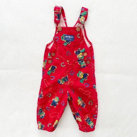 OshKosh Cowboy Bears Overalls - Yellow Clover Vintage Kids Clothes