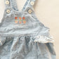 Baby B’gosh Embroidered Light Chambray Bubble Romper - Yellow Clover Vintage Kids Clothes