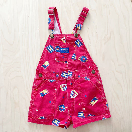 OshKosh Nautical Red Shortalls - Yellow Clover Vintage Kids Clothes