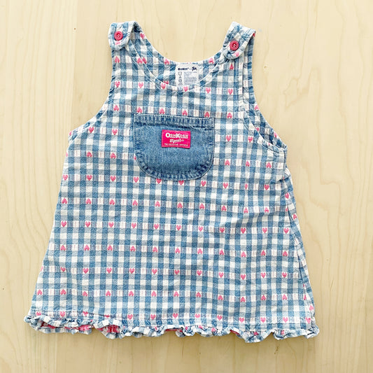 OshKosh Heart Woven Dress - Yellow Clover Vintage Kids Clothes