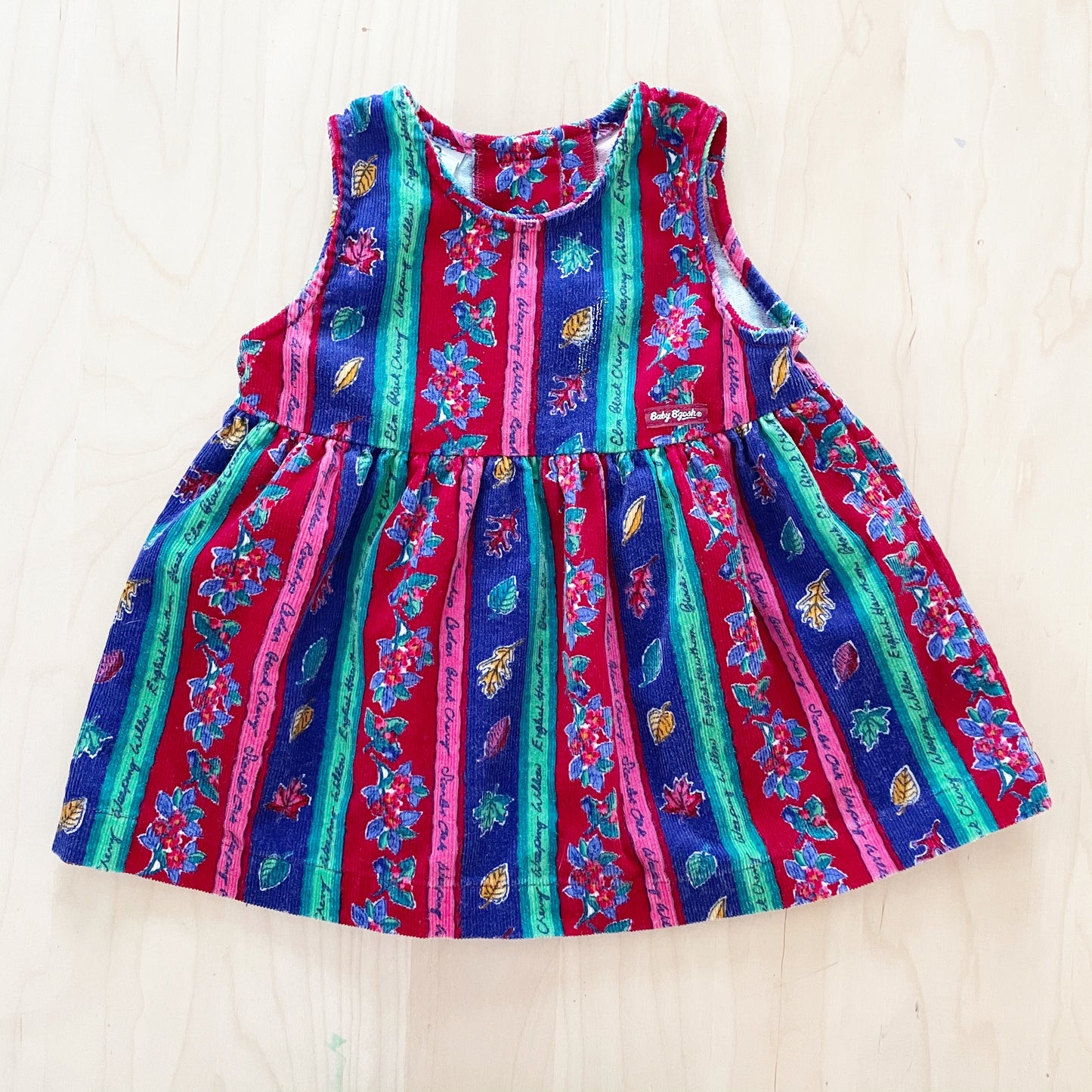 Vintage Baby B’gosh Floral Leave Cord Dress