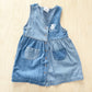 Vintage OshKosh Chambray Bear Striped Dress