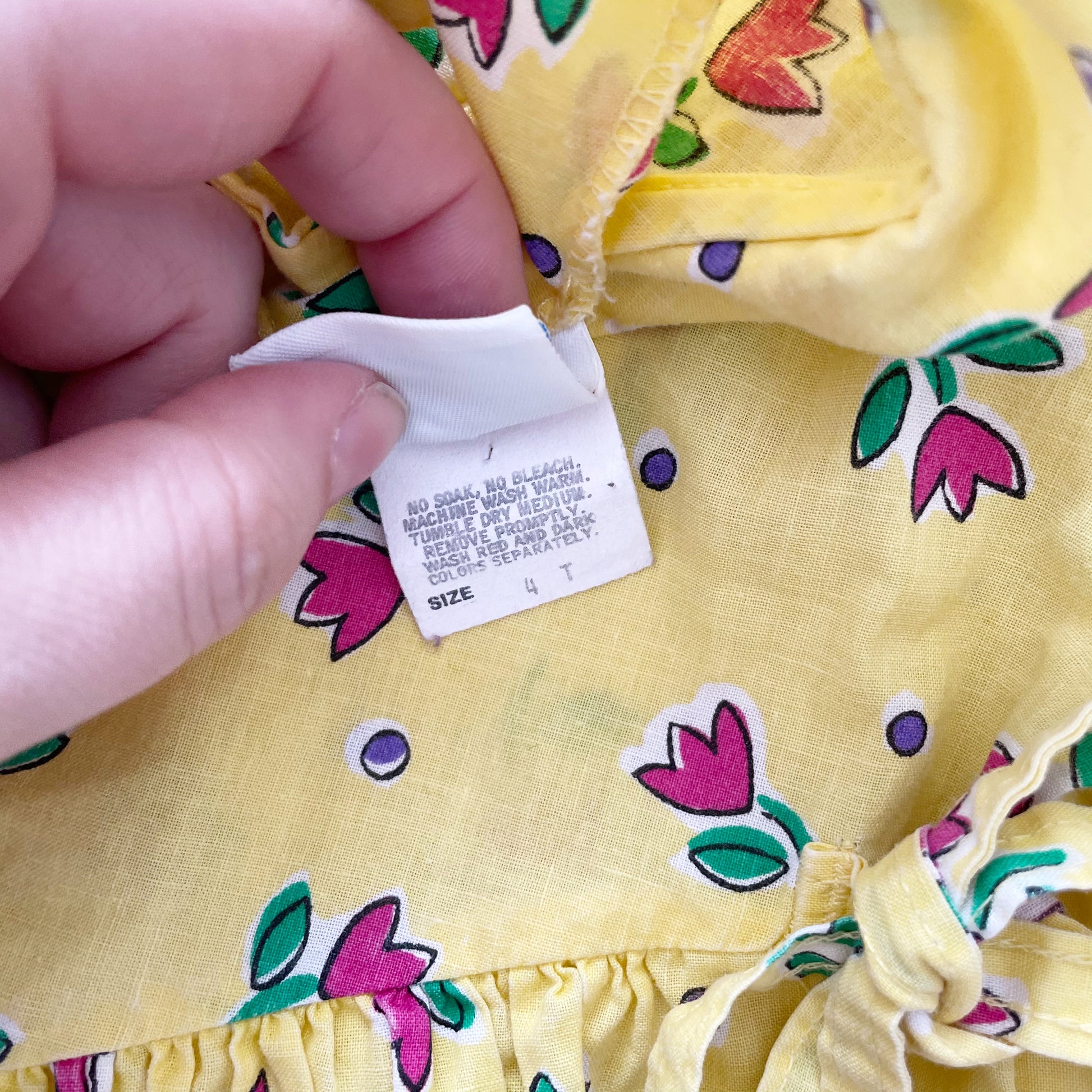 OshKosh Yellow Tulip Dress - Yellow Clover Vintage Kids Clothes