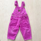 OshKosh Purple Pink Leather Patch Overalls - Yellow Clover Vintage Kids Clothes