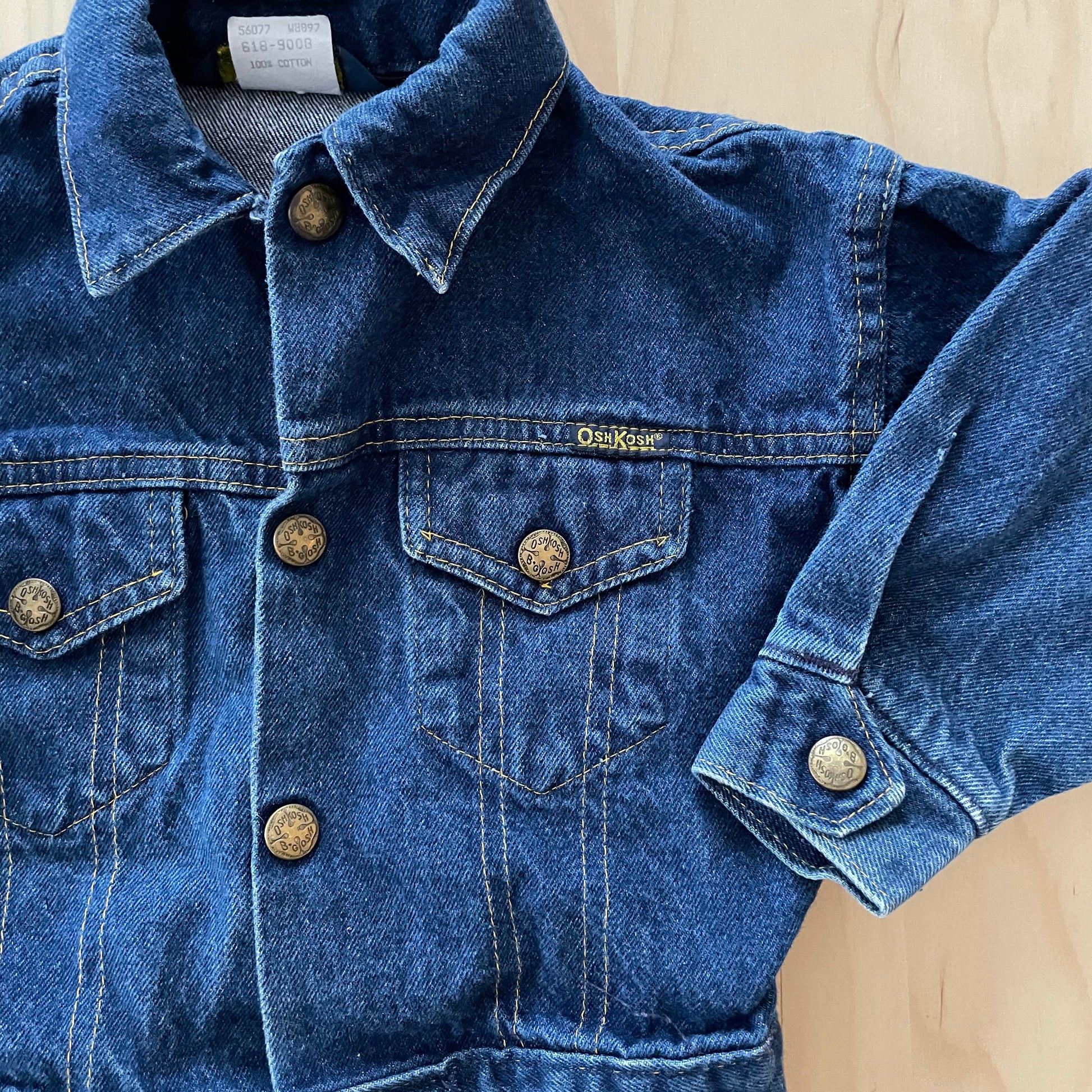 OshKosh Denim Trucker Jacket - Yellow Clover Vintage Kids Clothes