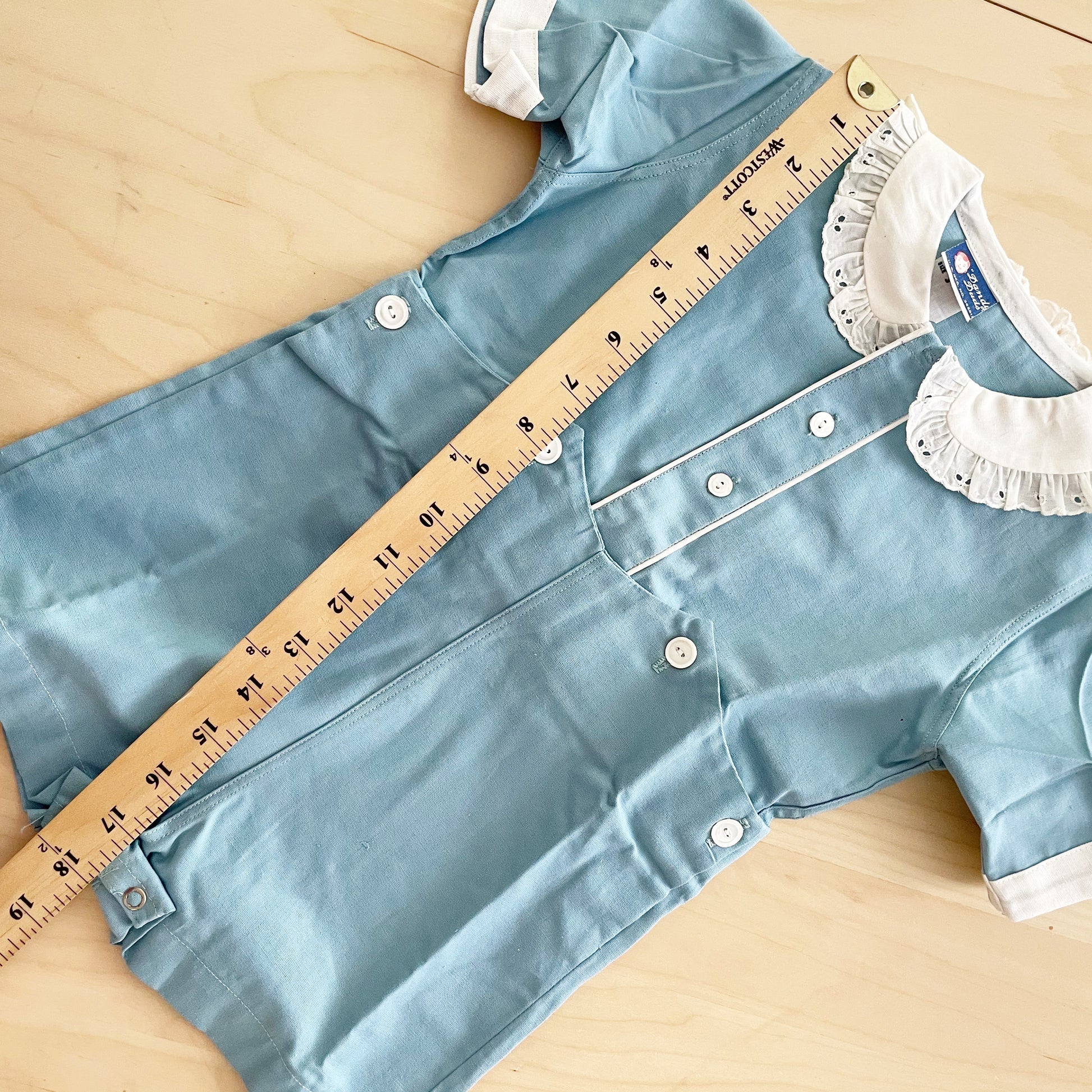 Dandy Duds Button Romper - Yellow Clover Vintage Kids Clothes