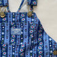 OshKosh Blue Striped Floral Print Shortalls - Yellow Clover Vintage Kids Clothes