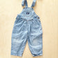 OshKosh Scoop Cut Lighter Wash Overalls - Yellow Clover Vintage Kids Clothes
