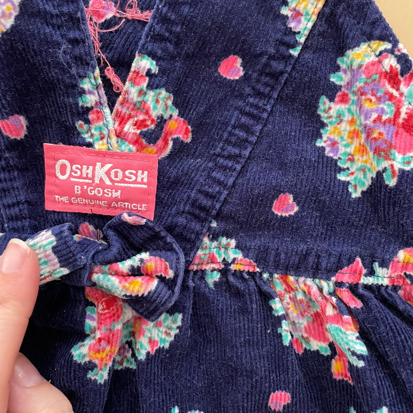 OshKosh Floral Bouquet Bow Front Cord Dress